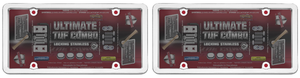 2x Chrome License Plate Frame | Ultimate Tuf Combo | Smoke Tuf Shield | Anti-Theft Locking Fasteners
