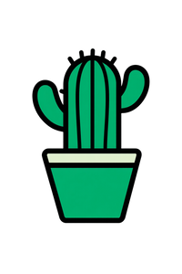 Cactus Planter Icon Vinyl Car Decal Sticker – Waterproof & UV-Resistant 8.96"
