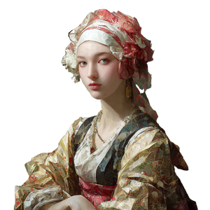 Renaissance Lady Portrait V3 Vinyl Car Decal Sticker – Waterproof & UV-Resistant 3.4133333333333336"