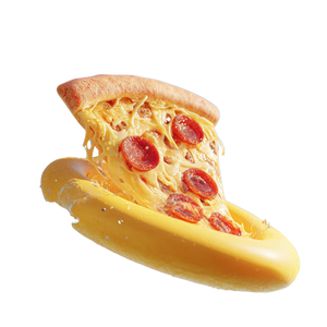 Surfing Pizza Vinyl Car Decal Sticker – Waterproof & UV-Resistant 3.4133333333333336"