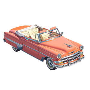 Retro Convertible Car Vinyl Car Decal Sticker – Waterproof & UV-Resistant 3.4133333333333336"