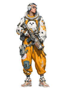 Bear Jumpsuit Shooter Vinyl Car Decal Sticker – Waterproof & UV-Resistant 8.213333333333333"