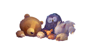 Sleeping Baby Animals V4 Vinyl Car Decal Sticker – Waterproof & UV-Resistant 2.72"