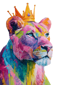 Crowned Lioness Painting Vinyl Car Decal Sticker – Waterproof & UV-Resistant 4.4