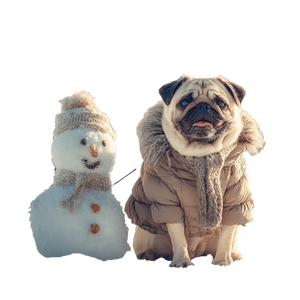 Pug In Coat Vinyl Car Decal Sticker – Waterproof & UV-Resistant 6.826666666666667"