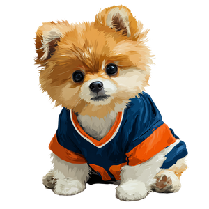 Pomeranian In Jersey Vinyl Car Decal Sticker – Waterproof & UV-Resistant 3.4133333333333336"