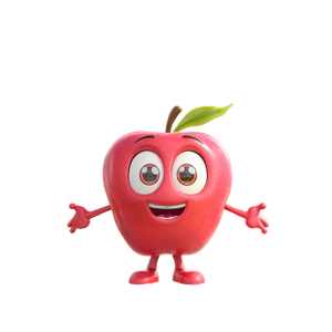 Cartoon Apple Character V2 Vinyl Car Decal Sticker – Waterproof & UV-Resistant 3.4133333333333336"