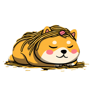 Noodle-Eared Shiba Vinyl Car Decal Sticker – Waterproof & UV-Resistant 3.4133333333333336"