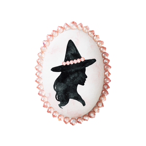 Witch Cameo Brooch Vinyl Car Decal Sticker – Waterproof & UV-Resistant 3.4133333333333336"