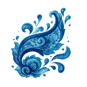Blue Watercolor Paisley Vinyl Car Decal Sticker – Waterproof & UV-Resistant 6.826666666666667"