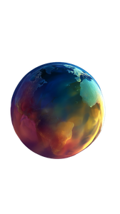 Glowing Gradient Globe Vinyl Car Decal Sticker – Waterproof & UV-Resistant 4.8533333333333335"