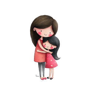 Mother Hugs Daughter V3 Vinyl Car Decal Sticker – Waterproof & UV-Resistant 3.4133333333333336"