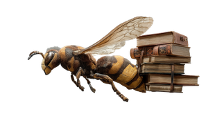 Wasp Carrying Books Vinyl Car Decal Sticker – Waterproof & UV-Resistant 2.72"