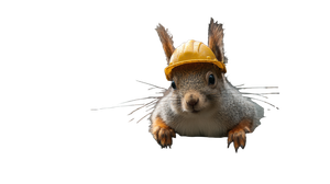 Helmeted Squirrel Electrician Vinyl Car Decal Sticker – Waterproof & UV-Resistant 2.72"