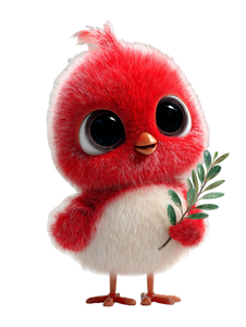 Cute Cartoon Cardinal Vinyl Car Decal Sticker – Waterproof & UV-Resistant 4.1066666666666665"