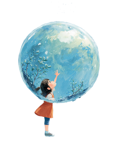 Girl In Earth Bubble Vinyl Car Decal Sticker – Waterproof & UV-Resistant 3.946666666666666