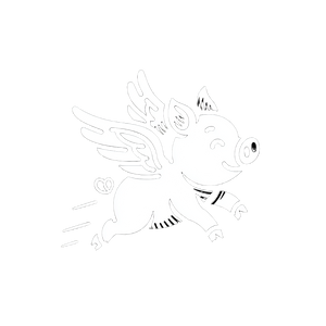 Cute Flying Pig Vinyl Car Decal Sticker – Waterproof & UV-Resistant 3.4133333333333336"