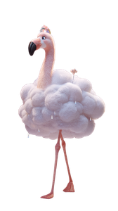 Fashion Flamingo Cloud Vinyl Car Decal Sticker – Waterproof & UV-Resistant 9.706666666666667"