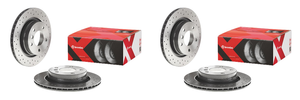 2x Enhance Sports Look with Brembo Xtra Vented Cross Drilled Brake Rotor | Various Fitment 1999-2006 | BMW 328i, 325Ci, 323Ci, 323i, 325i, 328Ci
