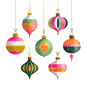 Christmas Ornament Illustrations Vinyl Car Decal Sticker – Waterproof & UV-Resistant 6.826666666666667"