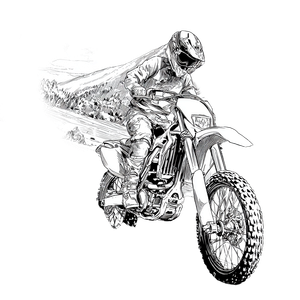 Motocross Bike Drawing Vinyl Car Decal Sticker – Waterproof & UV-Resistant 3.4133333333333336"