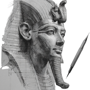 Pharaoh Sketch Vinyl Car Decal Sticker – Waterproof & UV-Resistant 6.826666666666667"