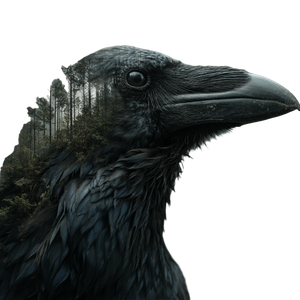 Crow Forest Morph Vinyl Car Decal Sticker – Waterproof & UV-Resistant 3.4133333333333336"