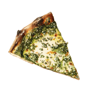 Pesto Pizza Slice Vinyl Car Decal Sticker – Waterproof & UV-Resistant 6.826666666666667"