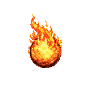 Pixel Fireball Vinyl Car Decal Sticker – Waterproof & UV-Resistant 3.4133333333333336"