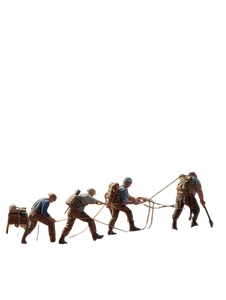Miniature Workers Hauling Vinyl Car Decal Sticker – Waterproof & UV-Resistant 8.213333333333333"