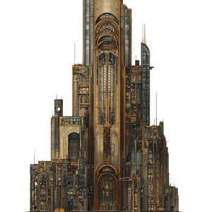 Futuristic Art Nouveau Skyscraper Vinyl Car Decal Sticker – Waterproof & UV-Resistant 6.826666666666667"
