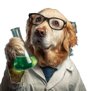 Scientist Dog Meme Vinyl Car Decal Sticker – Waterproof & UV-Resistant 3.4133333333333336"