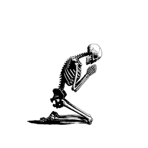Praying Skeleton Vinyl Car Decal Sticker – Waterproof & UV-Resistant 3.4133333333333336"