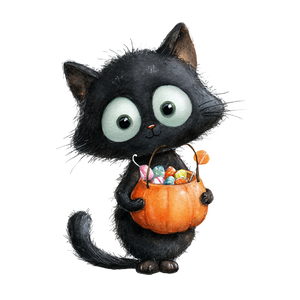Candy Pumpkin Cat Vinyl Car Decal Sticker – Waterproof & UV-Resistant 3.4133333333333336"
