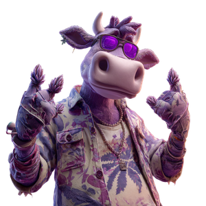 Goofy Dancing Cow Vinyl Car Decal Sticker – Waterproof & UV-Resistant 3.4133333333333336"