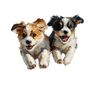 Cartoon Dogs Running V2 Vinyl Car Decal Sticker – Waterproof & UV-Resistant 6.826666666666667"
