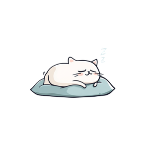 Sleeping Kawaii Cat V4 Vinyl Car Decal Sticker – Waterproof & UV-Resistant 3.4133333333333336"