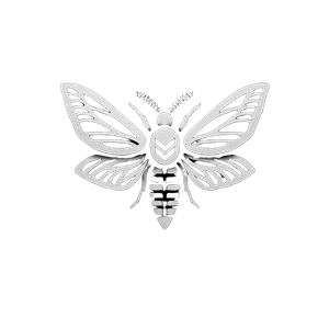 Minimalist Moth Logo Vinyl Car Decal Sticker – Waterproof & UV-Resistant 3.4133333333333336"