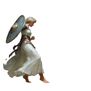 Female Cleric Warrior V5 Vinyl Car Decal Sticker – Waterproof & UV-Resistant 3.4133333333333336"