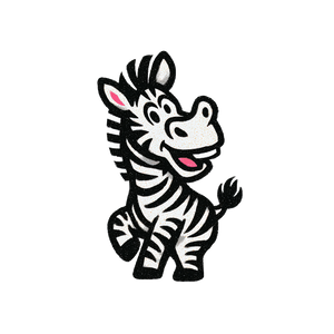 Cartoon Zebra Logo Vinyl Car Decal Sticker – Waterproof & UV-Resistant 6.826666666666667"