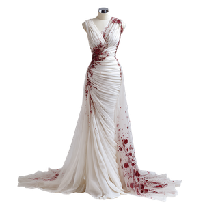 Embroidered Couture Gown Vinyl Car Decal Sticker – Waterproof & UV-Resistant 3.4133333333333336"