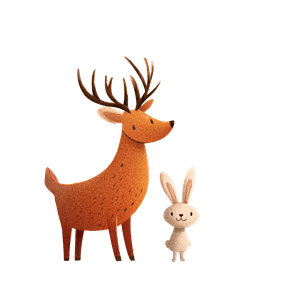 Deer And Rabbit V3 Vinyl Car Decal Sticker – Waterproof & UV-Resistant 6.826666666666667"