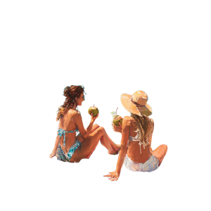 Women On Beach V2 Vinyl Car Decal Sticker – Waterproof & UV-Resistant 3.4133333333333336"