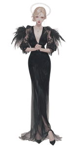 Angel Girl Illustration V2 Vinyl Car Decal Sticker – Waterproof & UV-Resistant 9.706666666666667"