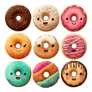 Funny Donut Shapes Vinyl Car Decal Sticker – Waterproof & UV-Resistant 3.4133333333333336"