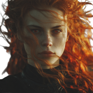 Fiery-Haired Intense Girl Vinyl Car Decal Sticker – Waterproof & UV-Resistant 3.4133333333333336"