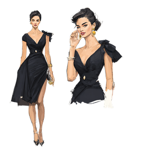 Fashion Illustration Dress Vinyl Car Decal Sticker – Waterproof & UV-Resistant 3.4133333333333336"