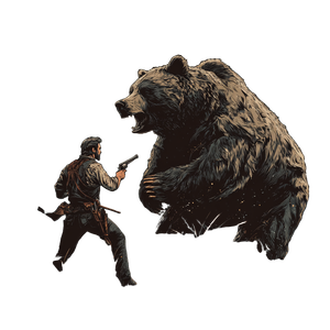 Hunter Vs Bear V2 Vinyl Car Decal Sticker – Waterproof & UV-Resistant 3.4133333333333336"