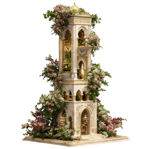 Ornate Floral Tower Vinyl Car Decal Sticker – Waterproof & UV-Resistant 6.826666666666667"
