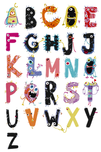 Monster Alphabet Letters Vinyl Car Decal Sticker – Waterproof & UV-Resistant 8.96"